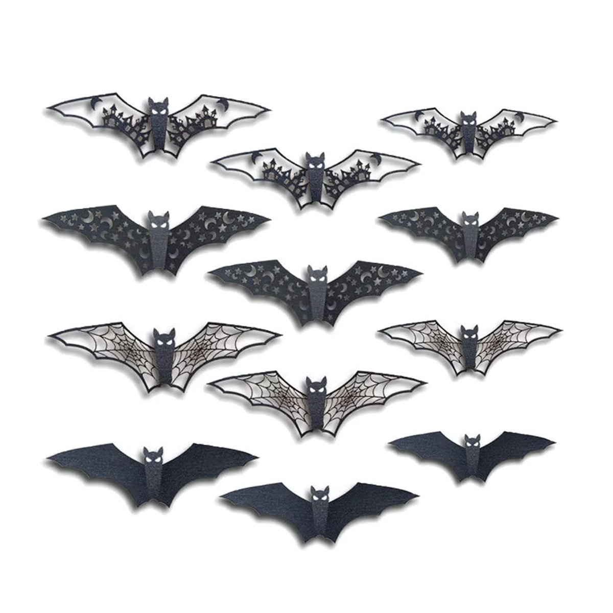 TMZ 3D Fledermaus Wandaufkleber Schwarz für Halloween Dekoration - Bild 6