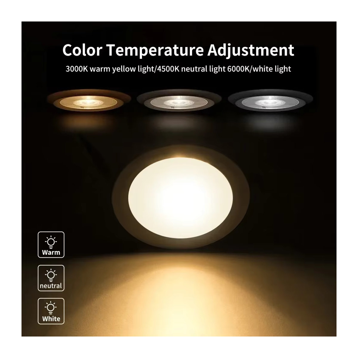 TNCE Smart LED Deckenlampe RGB mit Bluetooth und Tuya App Steuerung, dimmbares Rund-Downlight in Bunt, 15W - Bild 4