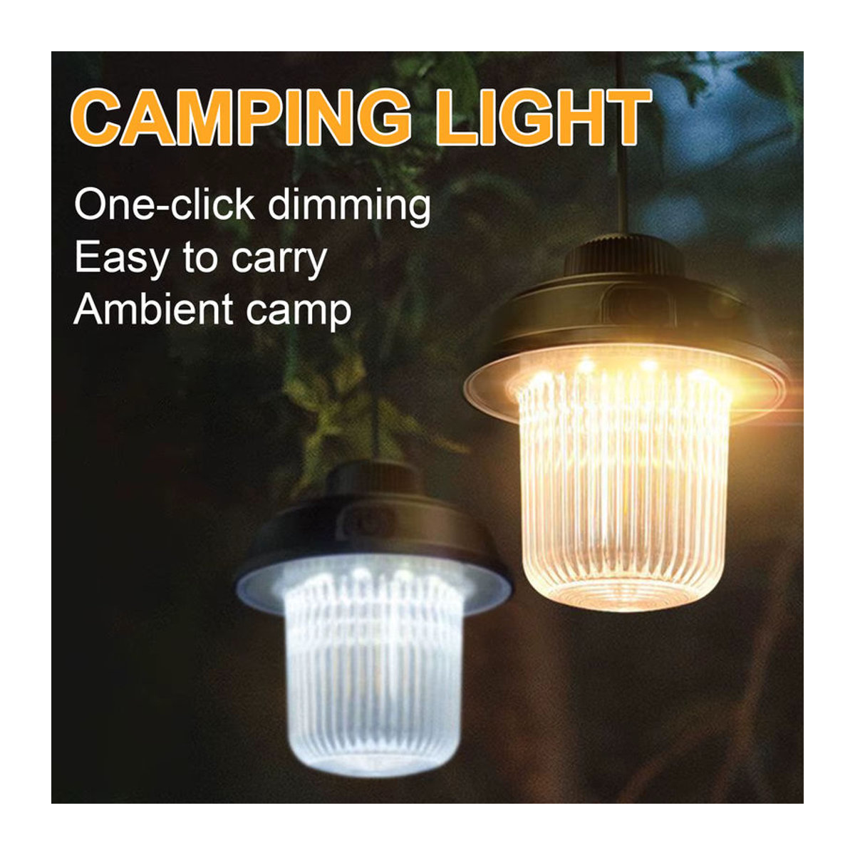 TOCH Silikon Tragegurt mit USB wiederaufladbarer LED Campinglampe für Outdoor, Camping und Angeln - Bild 3