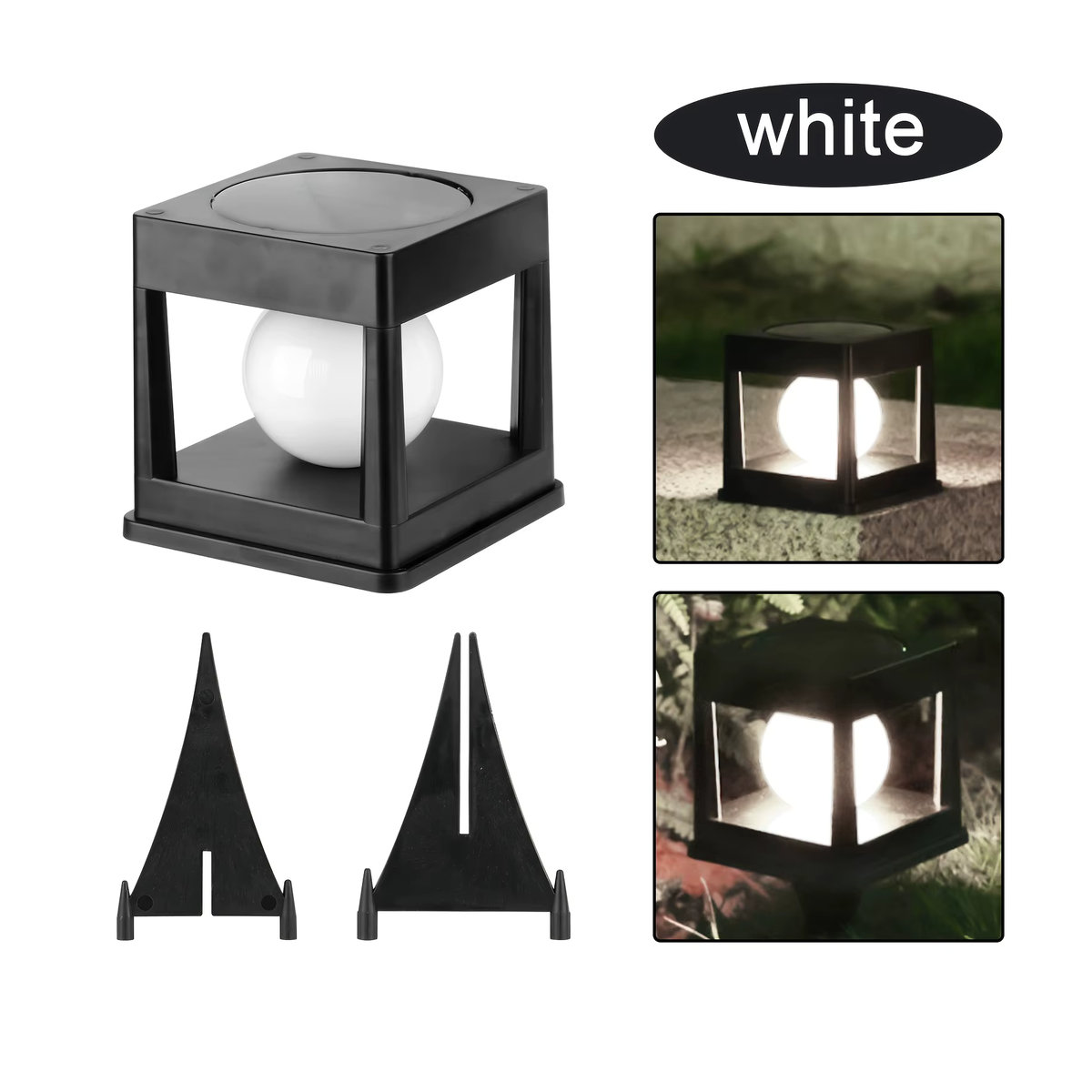 TOCH Solar-Rasenleuchte Modern LED Gartenbeleuchtung Schwarz - Bild 4
