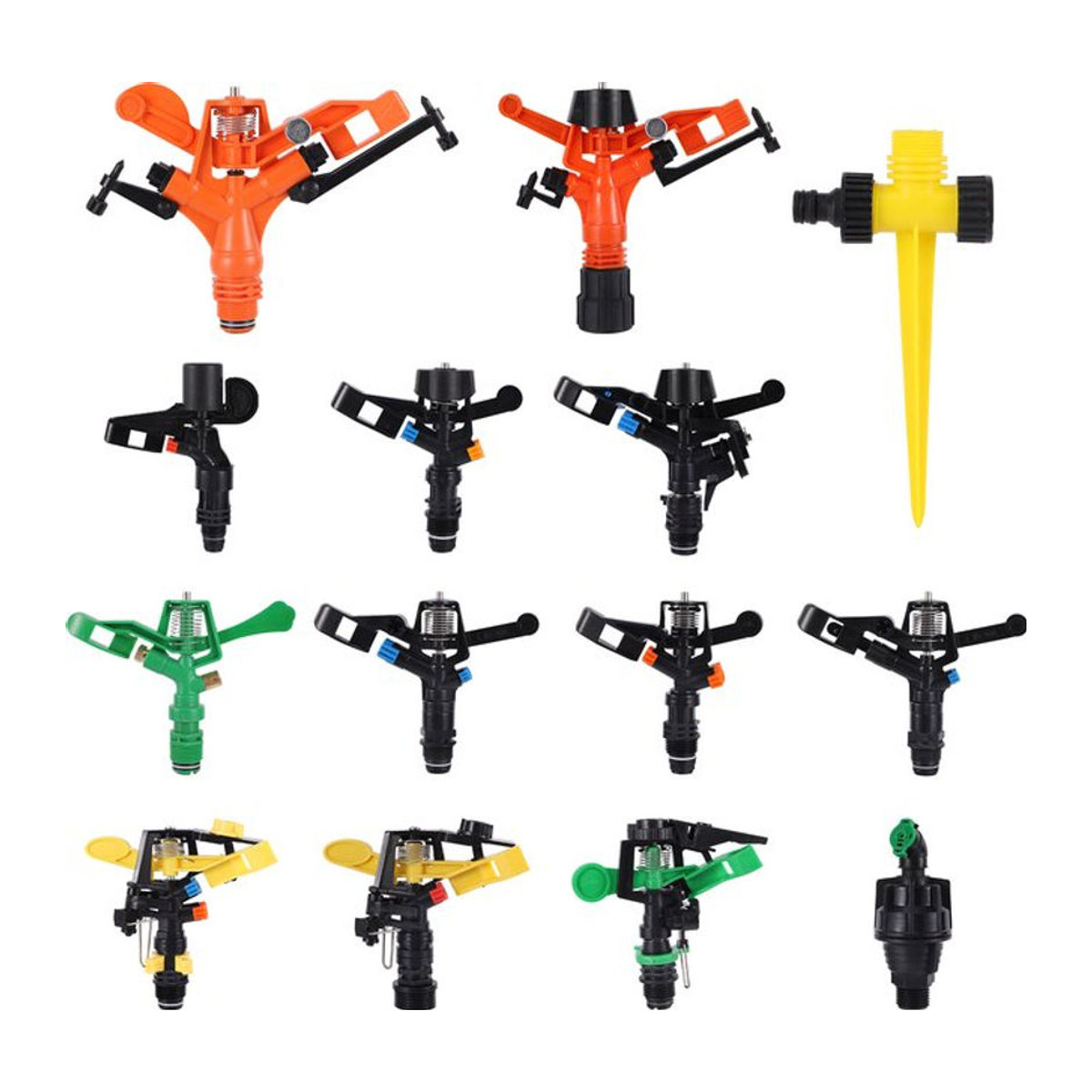 TOHONGADON 360 Grad Rotierender Rasensprenger mit einstellbarer Bewässerung für Landwirtschaft und Garten, 1/2" und 3/4" Anschlüsse - Bild 1