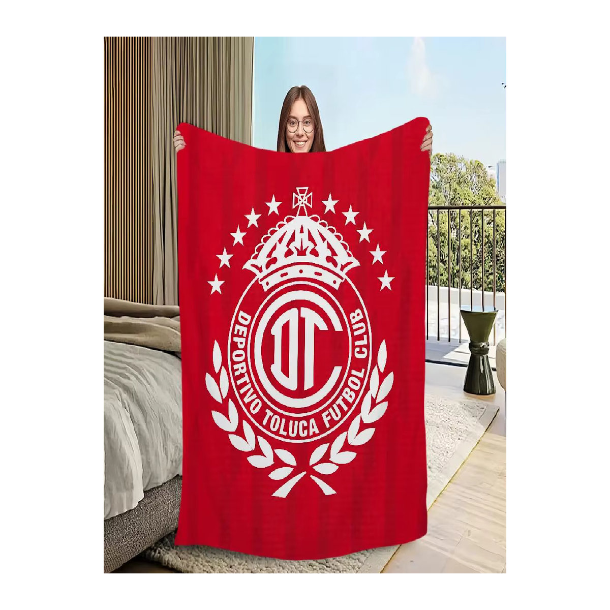 Toluca FC Flanelldecke in Rot für Couch, Sofa und Reisen - Bild 2