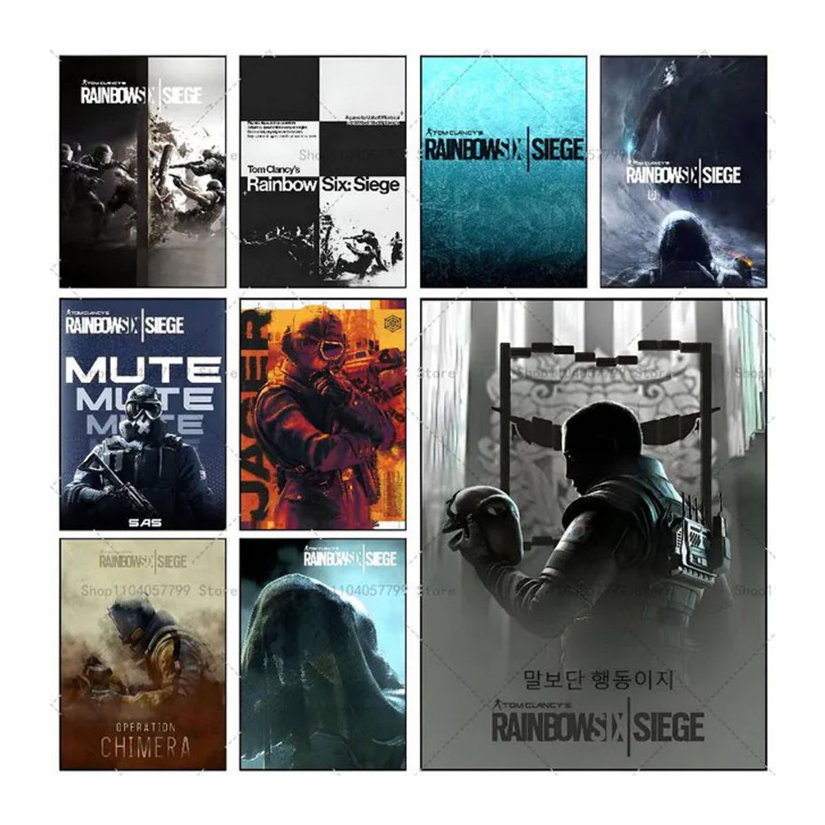 Tom Clancy's Rainbow Six Siege Wandkunst Mehrfarbiger selbstklebender wasserfester Aufkleber Rechteckig - Bild 1