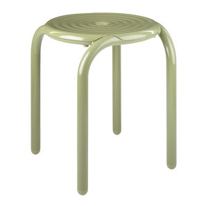 Tom Dixon Groove Barhocker aus Metall in Grün oder Beige im Art-déco und Modern Design