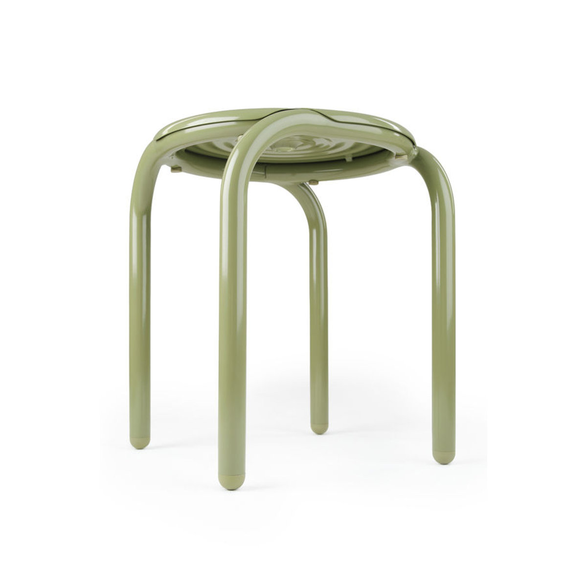 Tom Dixon Groove Barhocker aus Metall in Grün oder Beige im Art-déco und Modern Design - Bild 3