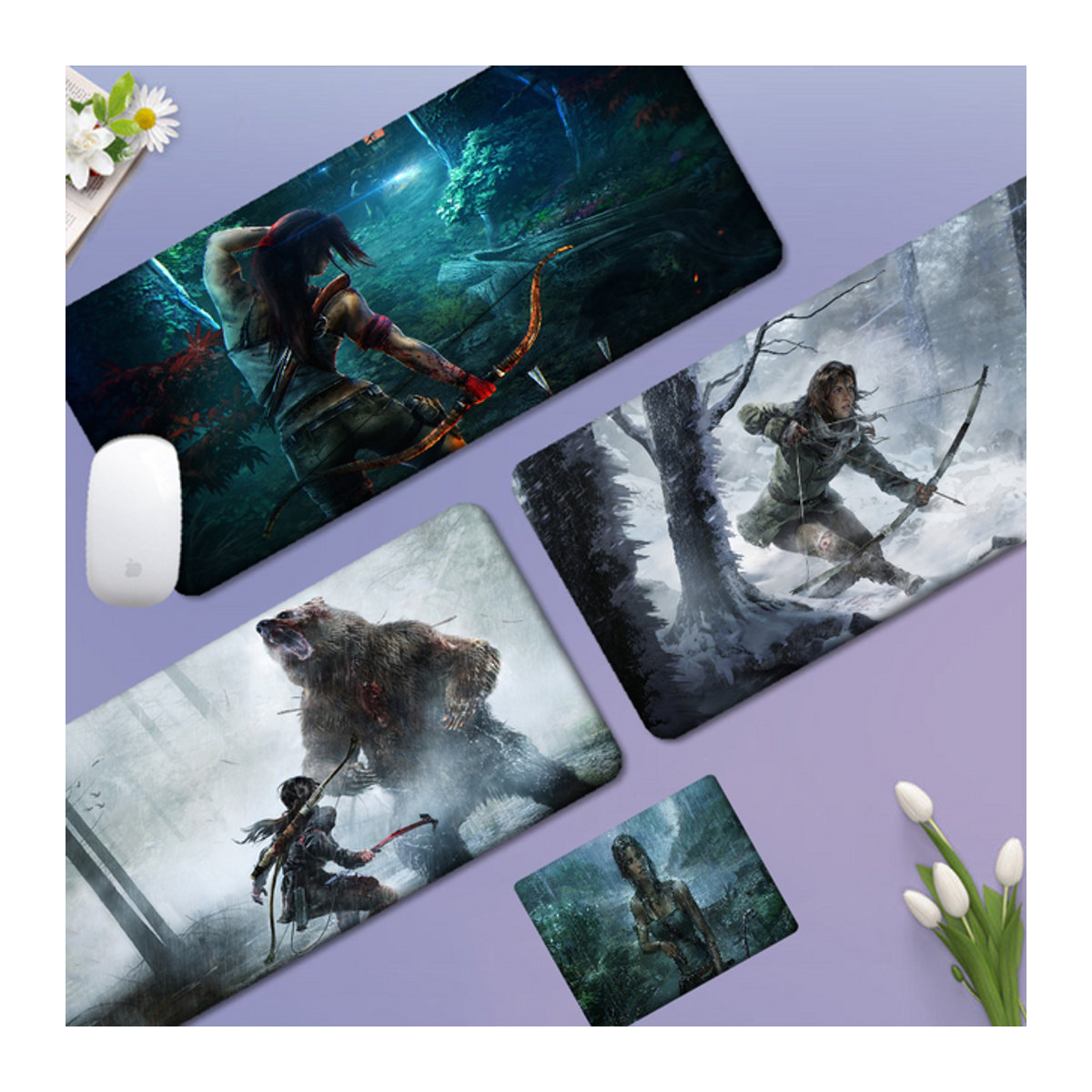 Tomb Raider Gaming Mousepad für Gamer, mehrfarbig, B/T: 90 x 40 cm - Bild 1