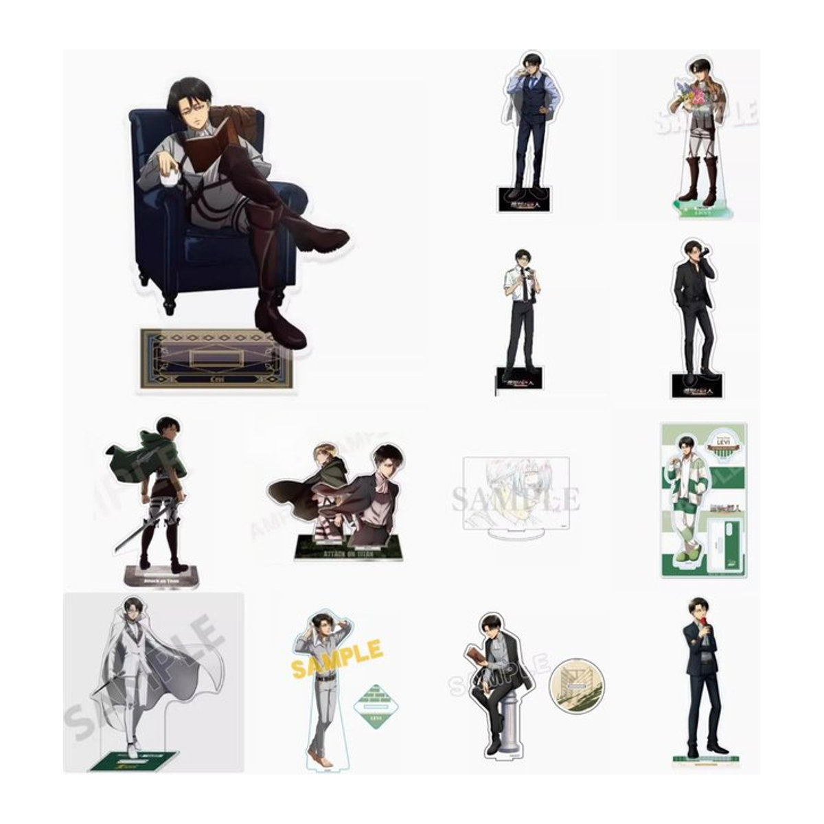 Tomoontoy Levi Ackerman Anime Acryl Standfigur Set, 41 verschiedene Motive, mehrfarbig - Bild 1