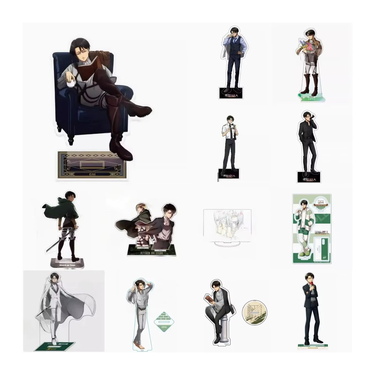 Tomoontoy Levi Ackerman Anime Acryl Standfigur Set, 41 verschiedene Motive, mehrfarbig - Bild 3