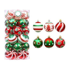 TOMTOP JMS 30er Set bunte Weihnachtskugeln aus Kunststoff als unkaputtbare Hängeornamente für deinen Weihnachtsbaum, Durchmesser: 6 cm