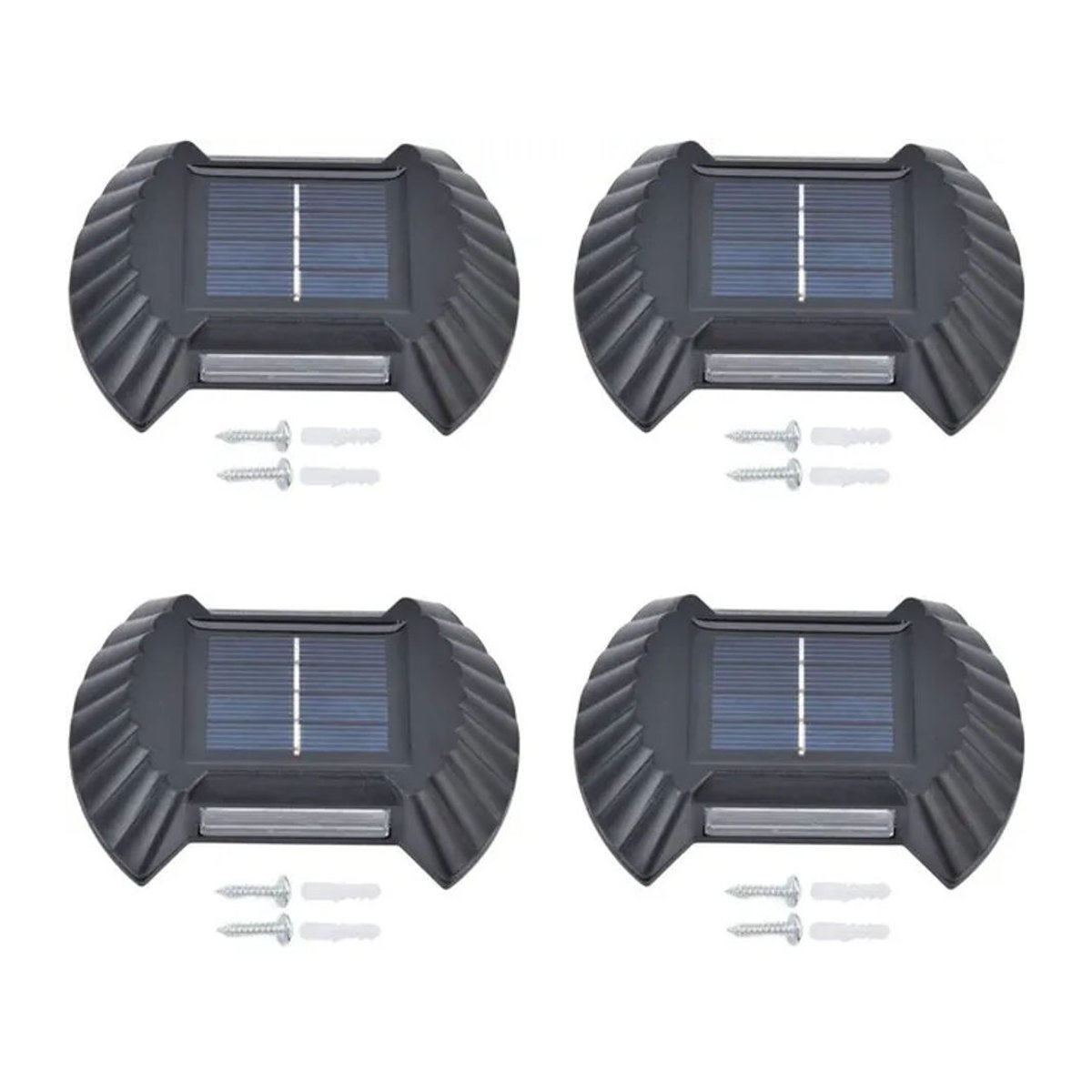 TOMTOP JMS 4er-Set Solar Wandleuchten LED wasserdicht Schwarz für Garten und Terrasse - Bild 1