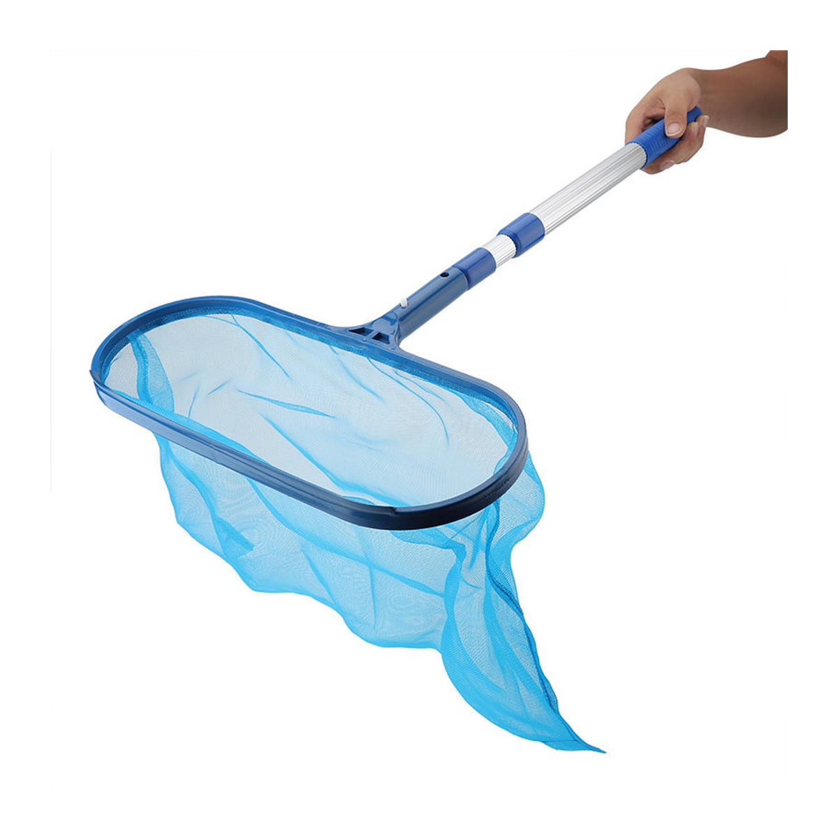 TOMTOP JMS Bladschöpfer für Pool und Teich mit Teleskopstange in Blau aus ABS und Mesh - Bild 4