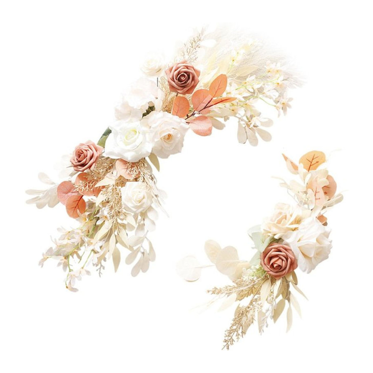 TOMTOP JMS Künstliche Blumen Girlande aus Textil in Rosa und Mehrfarbig für Hochzeitsdekoration und Landhausstil - Bild 1