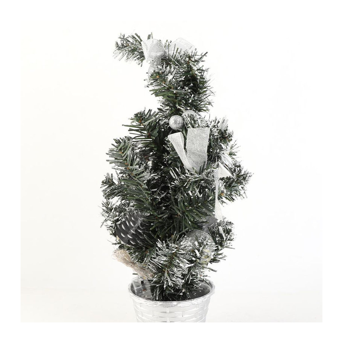 TOMTOP JMS Künstlicher Mini Weihnachtsbaum mit LED-Licht in Braun und Grün, Höhe: 40 cm - Bild 1