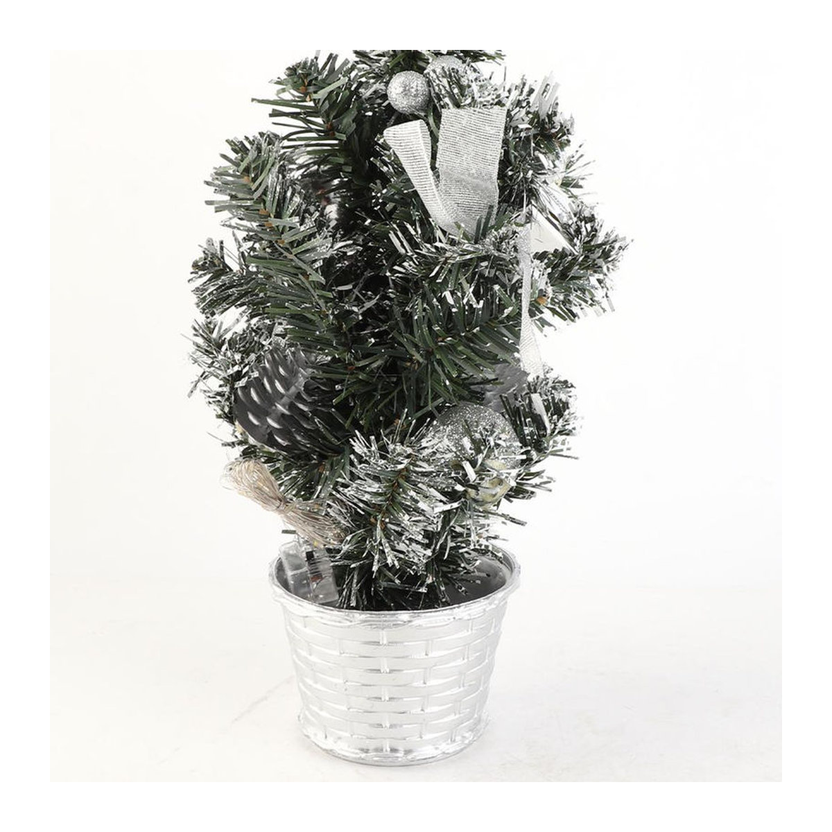 TOMTOP JMS Künstlicher Mini Weihnachtsbaum mit LED-Licht in Braun und Grün, Höhe: 40 cm - Bild 3