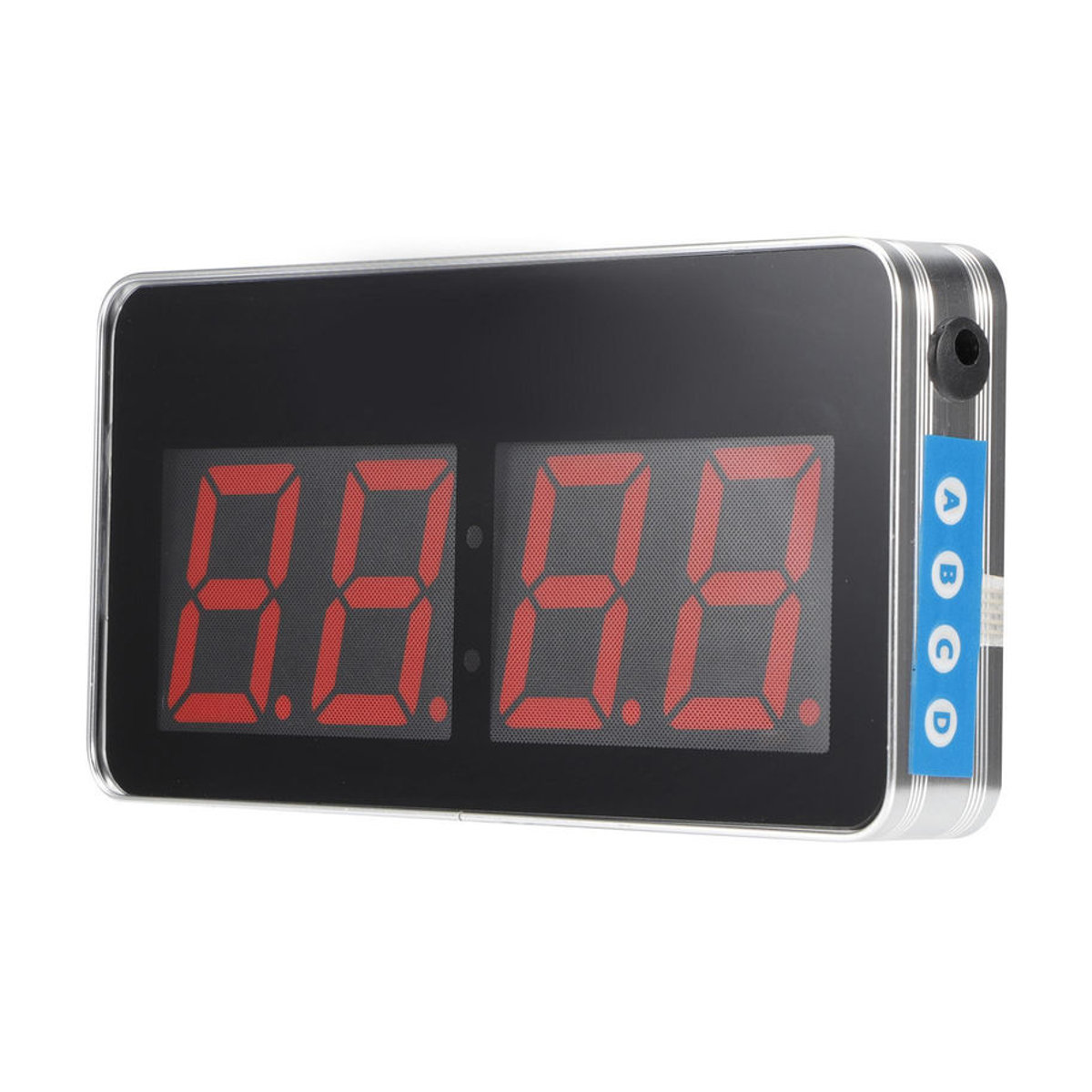 TOMTOP JMS Moderne Digitale LED Wanduhr mit Datumsanzeige in Schwarz und Rot aus Glas und Metall - Bild 2