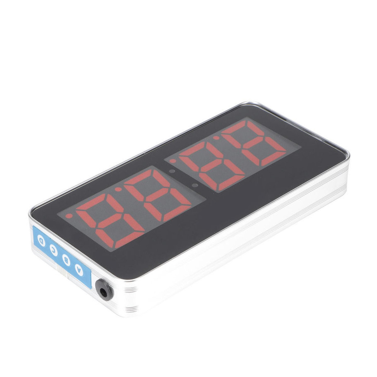 TOMTOP JMS Moderne Digitale LED Wanduhr mit Datumsanzeige in Schwarz und Rot aus Glas und Metall - Bild 4