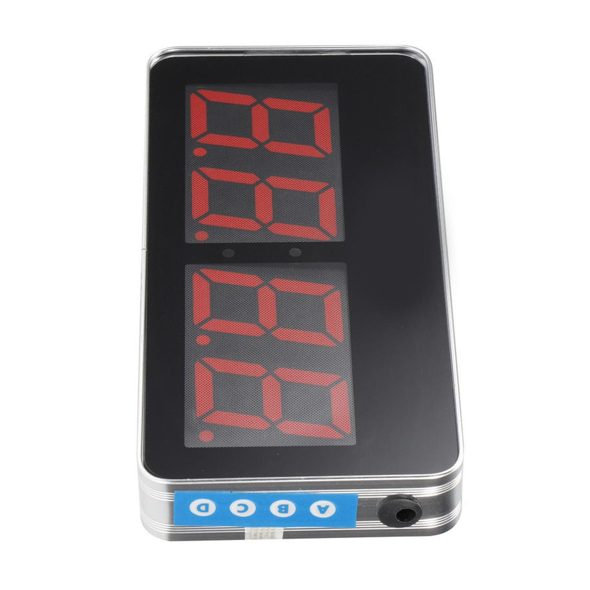 TOMTOP JMS Moderne Digitale LED Wanduhr mit Datumsanzeige in Schwarz und Rot aus Glas und Metall - Bild 5