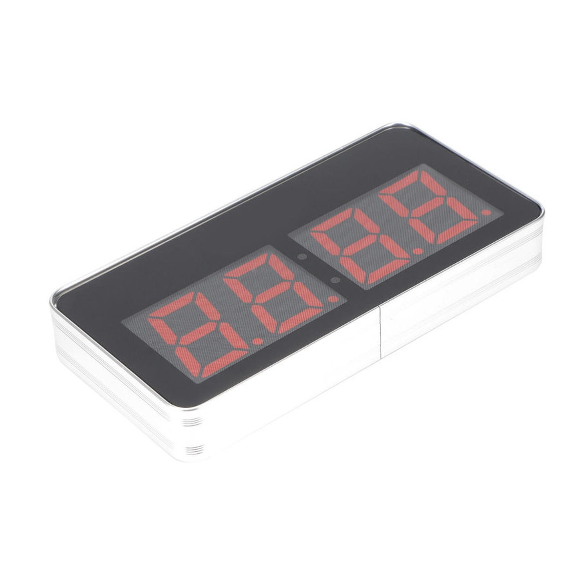 TOMTOP JMS Moderne Digitale LED Wanduhr mit Datumsanzeige in Schwarz und Rot aus Glas und Metall - Bild 6