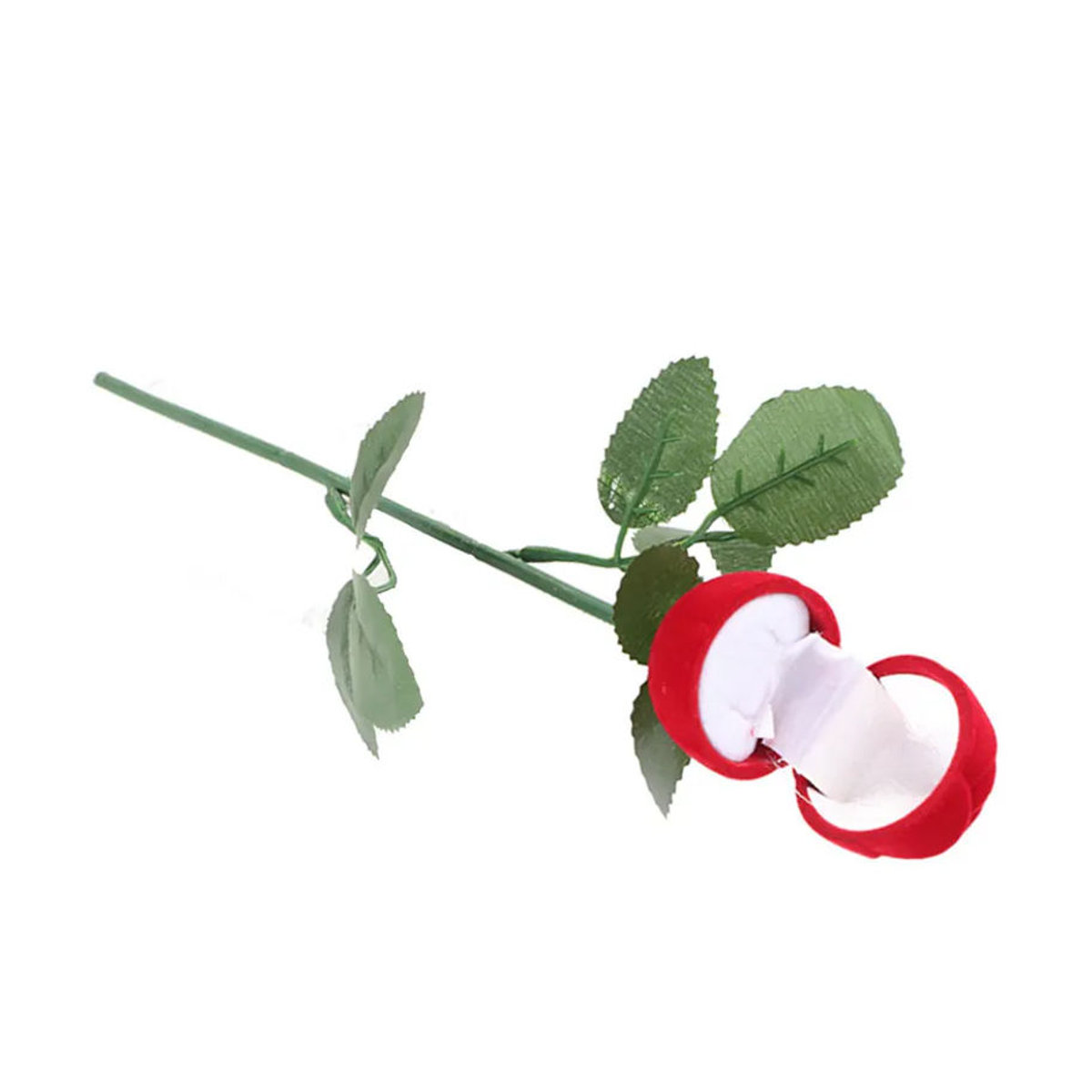 TOMTOP JMS Schmuckaufbewahrung in floraler Rosenblütenform für Ringe, Halsketten und Ohrringe, Rot - Bild 2