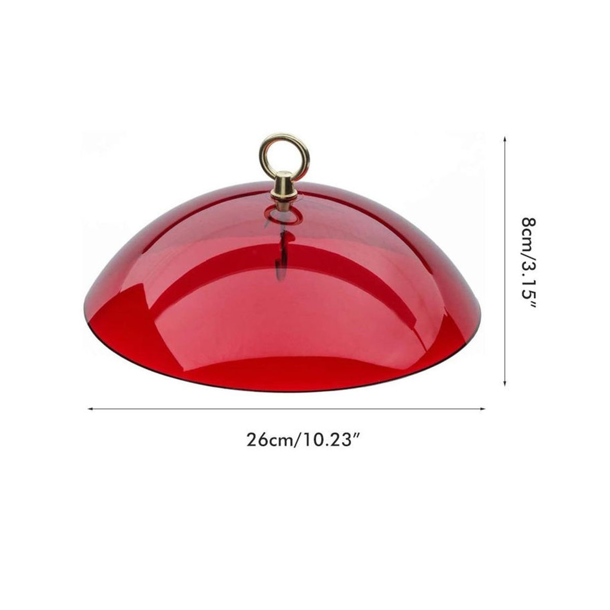 TOMTOP JMS Schutzkuppel für hängende Kolibri-Futterhäuschen, transparentes Außen-Ablenkblech, Rot - Bild 3