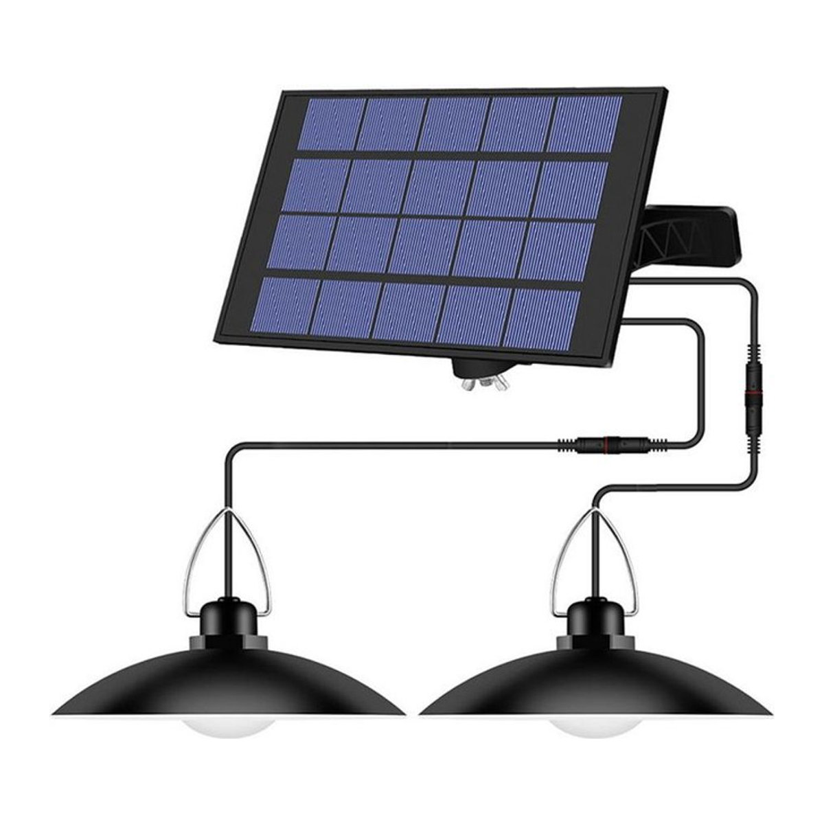 TOMTOP JMS Solarbetriebene LED Pendelleuchte in Weiß mit verstellbarem Panel und IP65 Wasserdichtigkeit im Retro Industrial Design - Bild 1