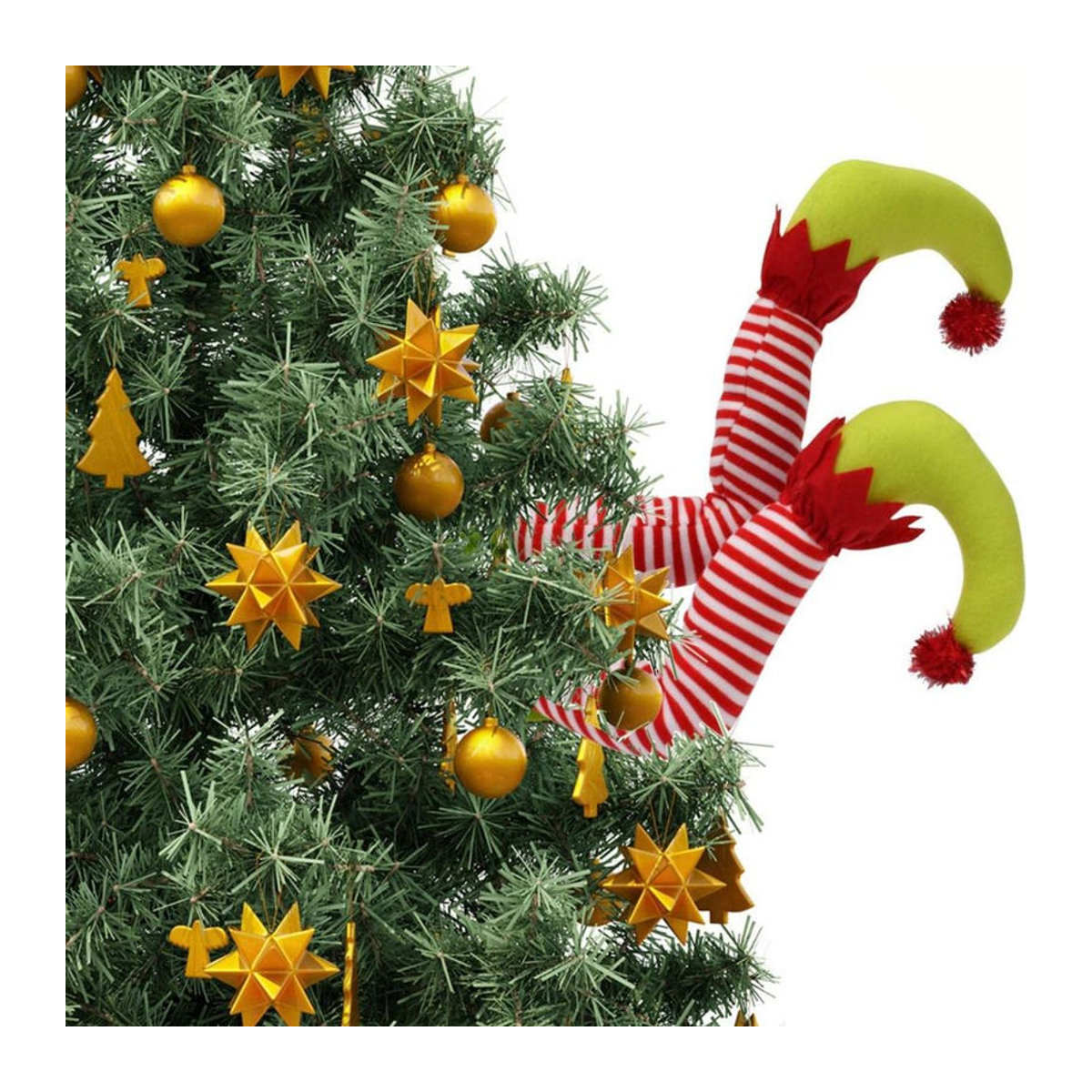TOMTOP JMS Weihnachtself als hängende Weihnachtsdekoration aus Textil, mehrfarbig - Bild 5
