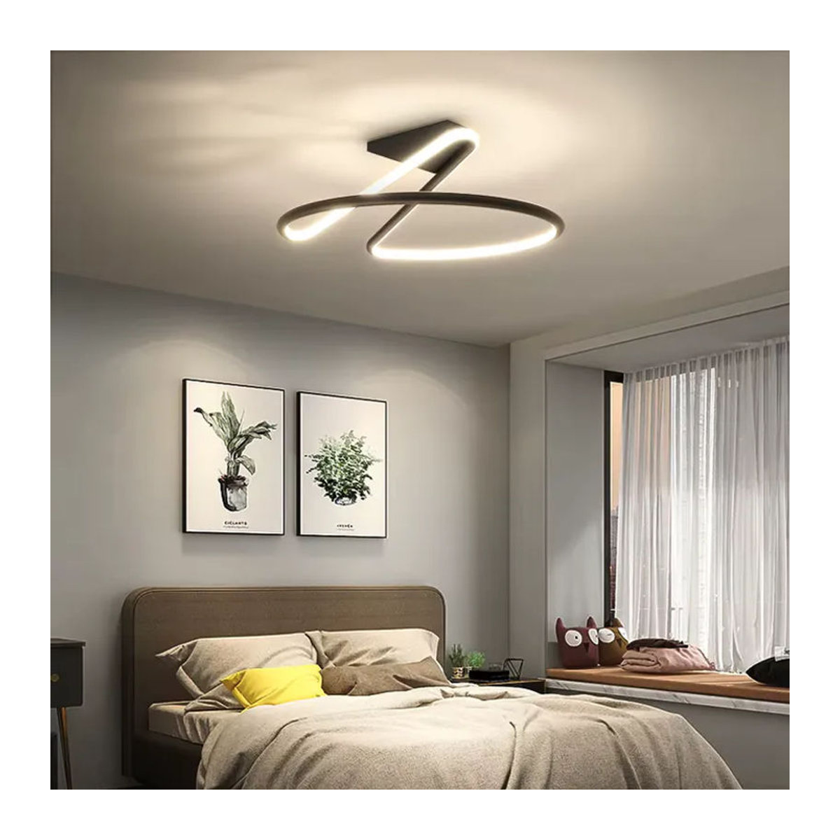 TONDI Moderner minimalistischer LED-Kronleuchter in Schwarz für Wohnzimmer, Schlafzimmer und Flur - Bild 2