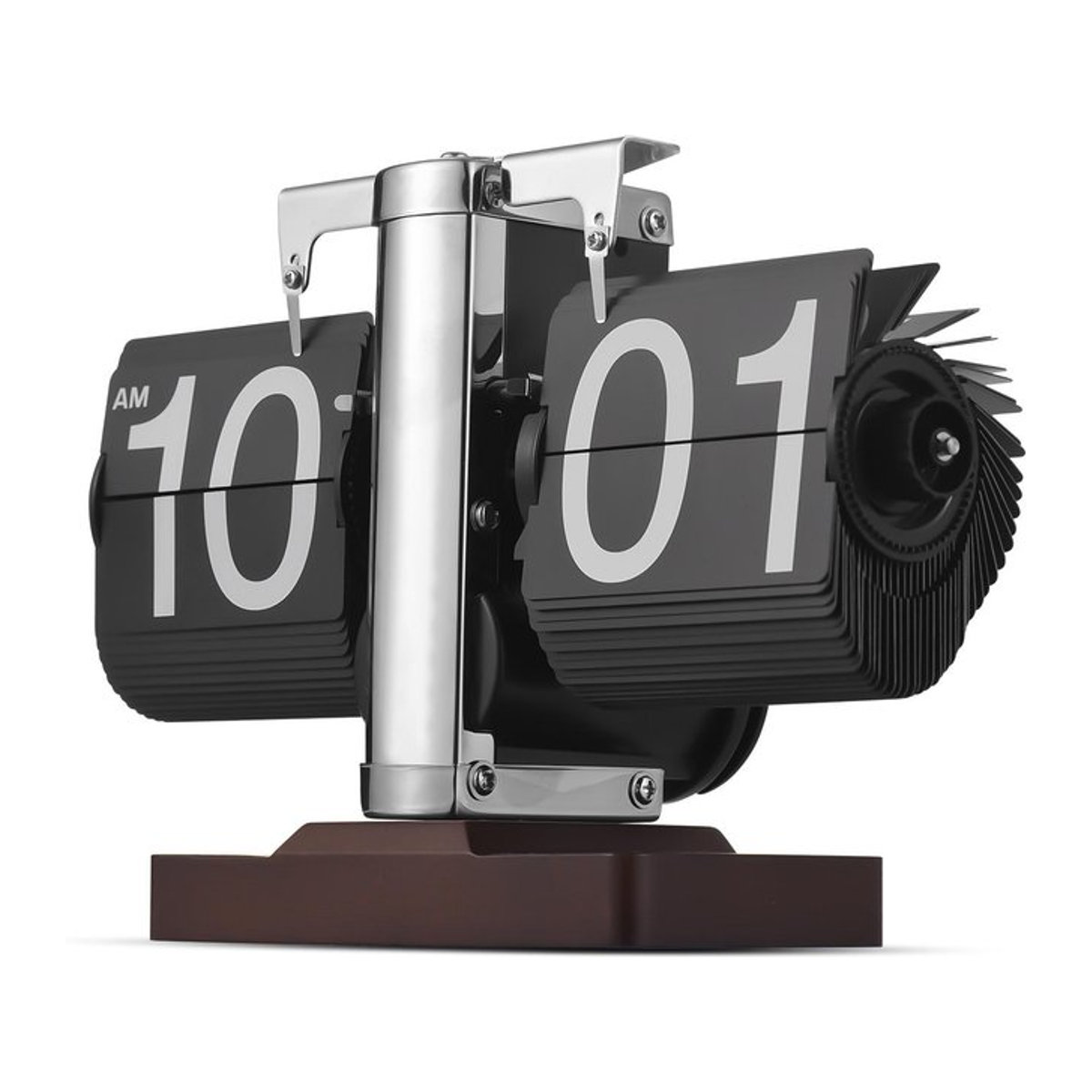 Tooarts Digitale Schreibtisch-Klappuhr im Vintage-Design, Schwarz, B/H: 20,5 x 14,3 cm - Bild 1