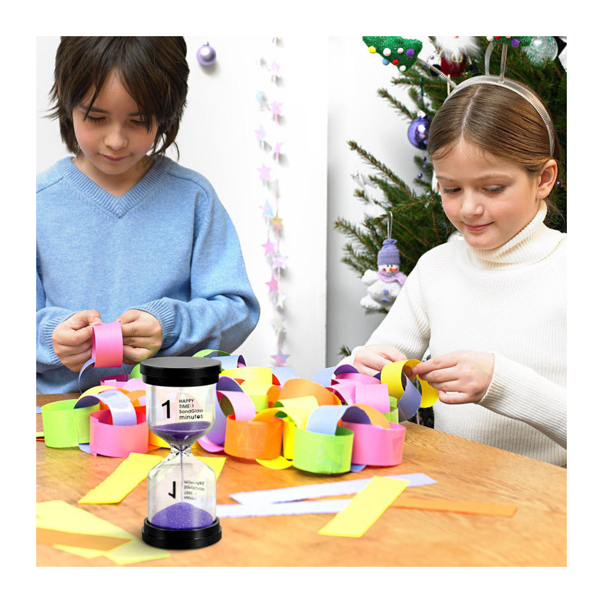 Tooarts Sanduhr Set aus Glas in 6 verschiedenen Zeitintervallen 1/3/5/10/15/30 Minuten, mehrfarbig, minimalistisches Design für Kinder und Spiele - Bild 8