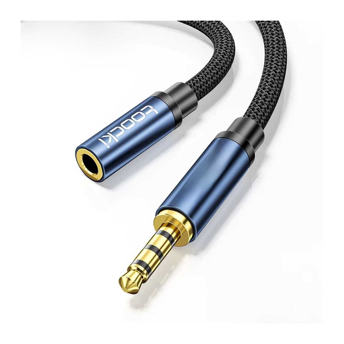 Toocki Aux-Kabel 3,5 mm Stecker auf Buchse Audio-Verlängerung für Kopfhörer und Lautsprecher in Grau oder Blau - Bild 1