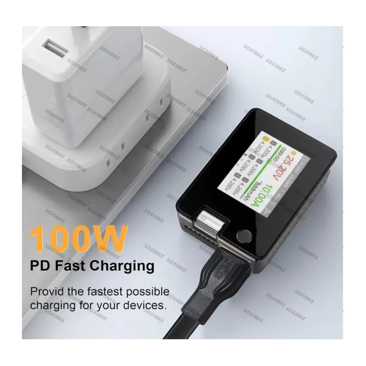 Toolkitrc USB-C auf XT60 Adapter, Typ C auf XT60 Ladeanschlussstecker für Energiespeicher und Außenstrom, Schwarz, 100 W - Bild 6