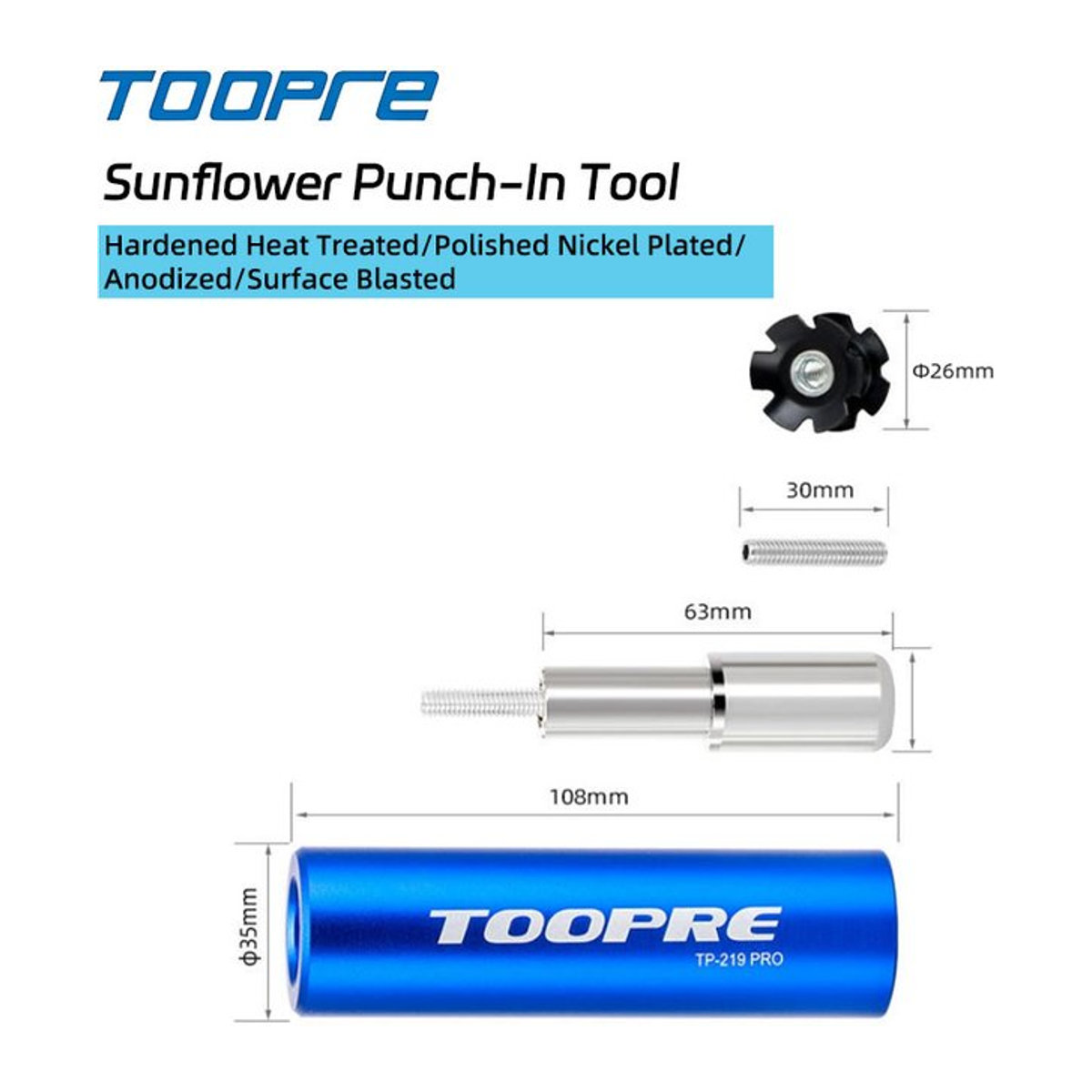 TOOPRE Metall Dekoration Blumen in geometrischem Design, Blau, Floral und Aesthetic - Bild 1