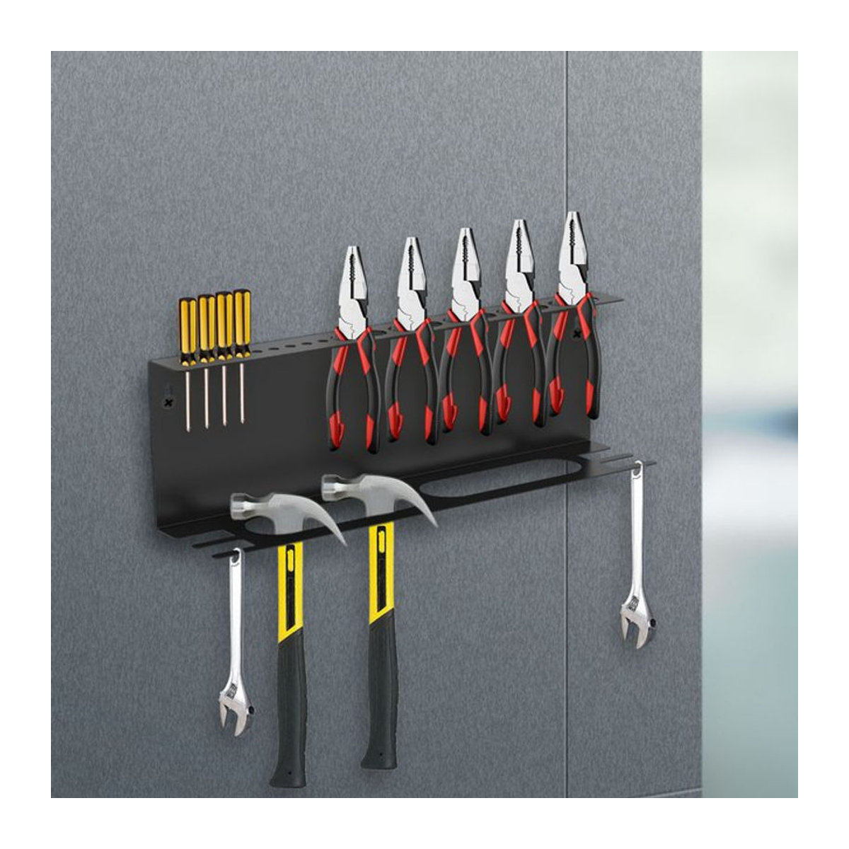 Toorise 4-in-1 Werkzeug-Organizer für Garage und Werkstatt zur Wandmontage in Schwarz Industrial Style - Bild 1