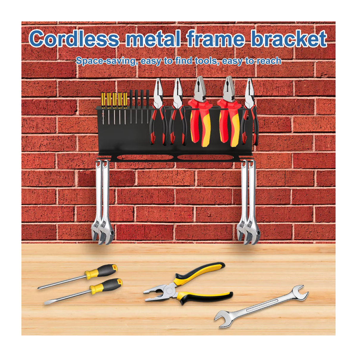 Toorise 4-in-1 Werkzeug-Organizer für Garage und Werkstatt zur Wandmontage in Schwarz Industrial Style - Bild 5