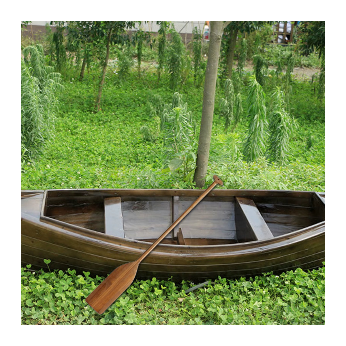 Tooyful Holzpaddel in Naturbeige als rustikale Stranddekoration und Kanu-Ruder - Bild 3