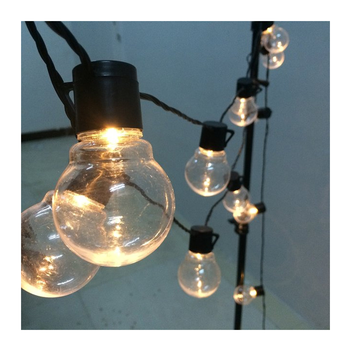Topdii LED Globus Lichterkette im Industrial Design für Garten und Außenbereich, 6m bis 16m Länge - Bild 1