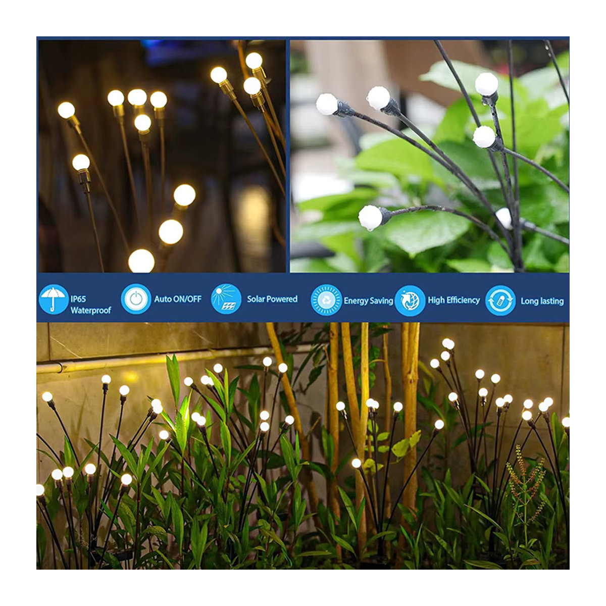 Topdii LED Solar Wegeleuchte Schwarz mit 6/10 LED Fairy Lights für Garten und Terrasse - Bild 4