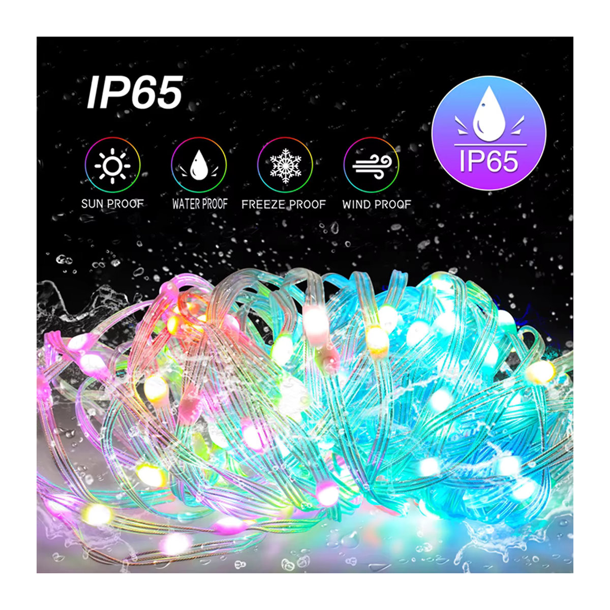 Topdii RGB LED Lichterkette 10m Bunt mit App-Steuerung und Bluetooth via USB für Innen und Außen - Bild 5