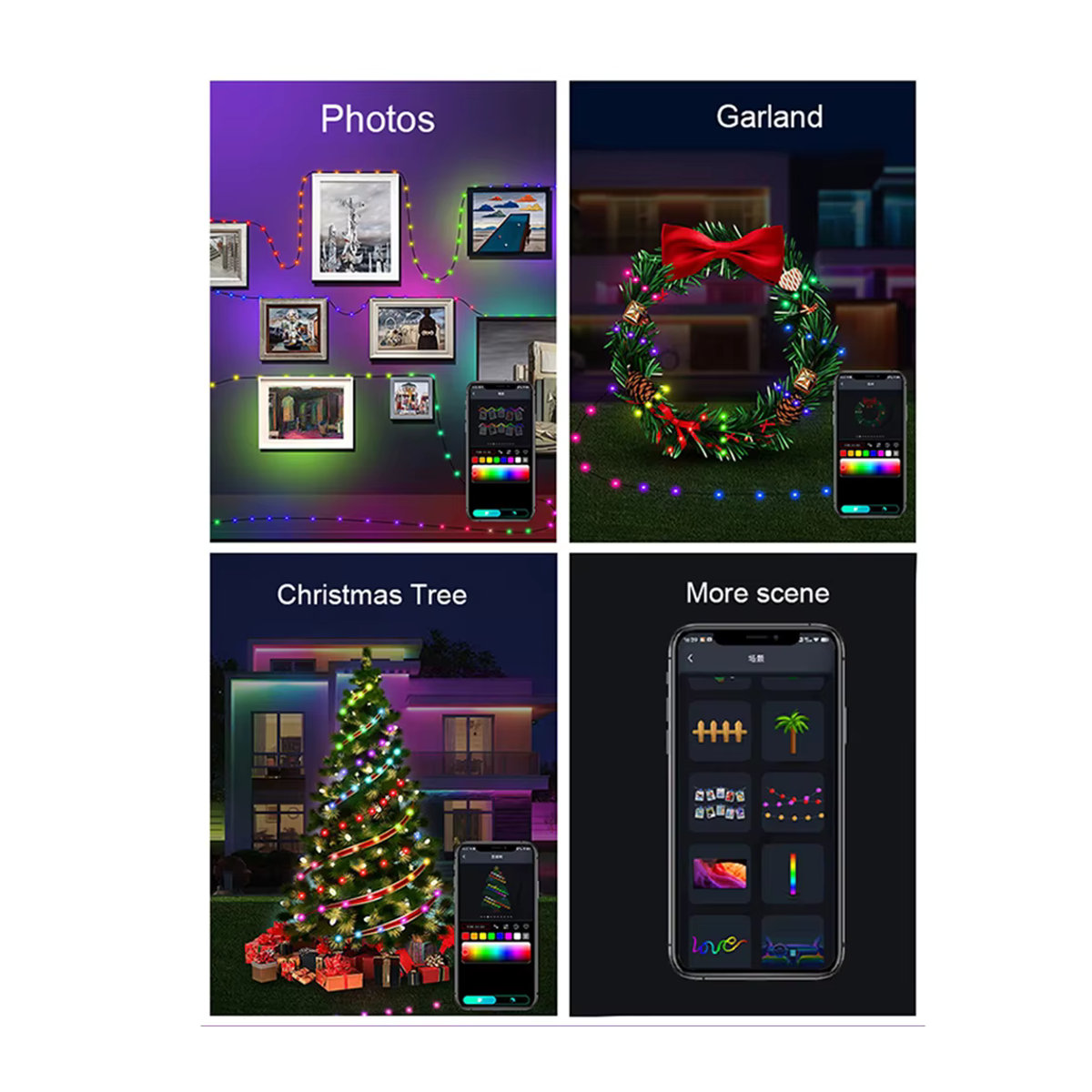 Topdii RGB LED Lichterkette 10m Bunt mit App-Steuerung und Bluetooth via USB für Innen und Außen - Bild 6
