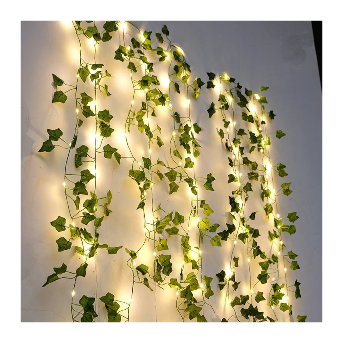 Topdii Solar LED Efeu-Lichterkette mit grünen Blättern für Garten und Dekoration - Bild 6