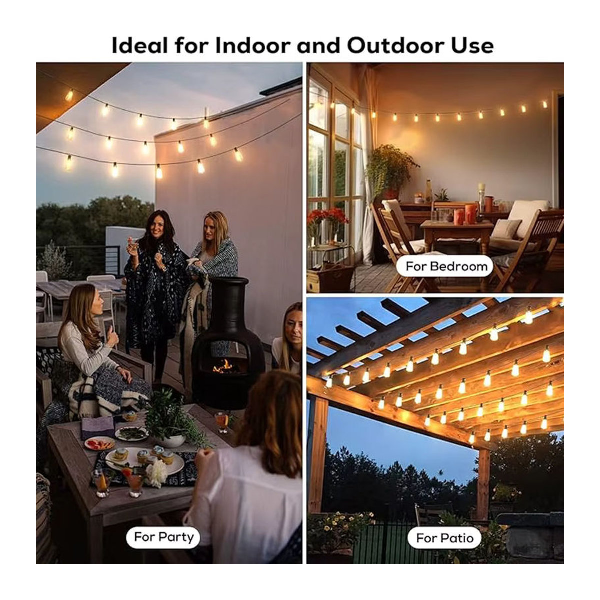 Topdii ST38 LED Globe Lichterkette im Industrial Design dimmbar für Garten und Outdoor-Dekoration - Bild 5