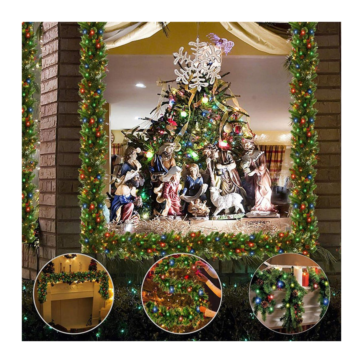 Topfactory Weihnachtsdekoration aus Rattan und Kunststoff in Mehrfarbig, hängend - Bild 1