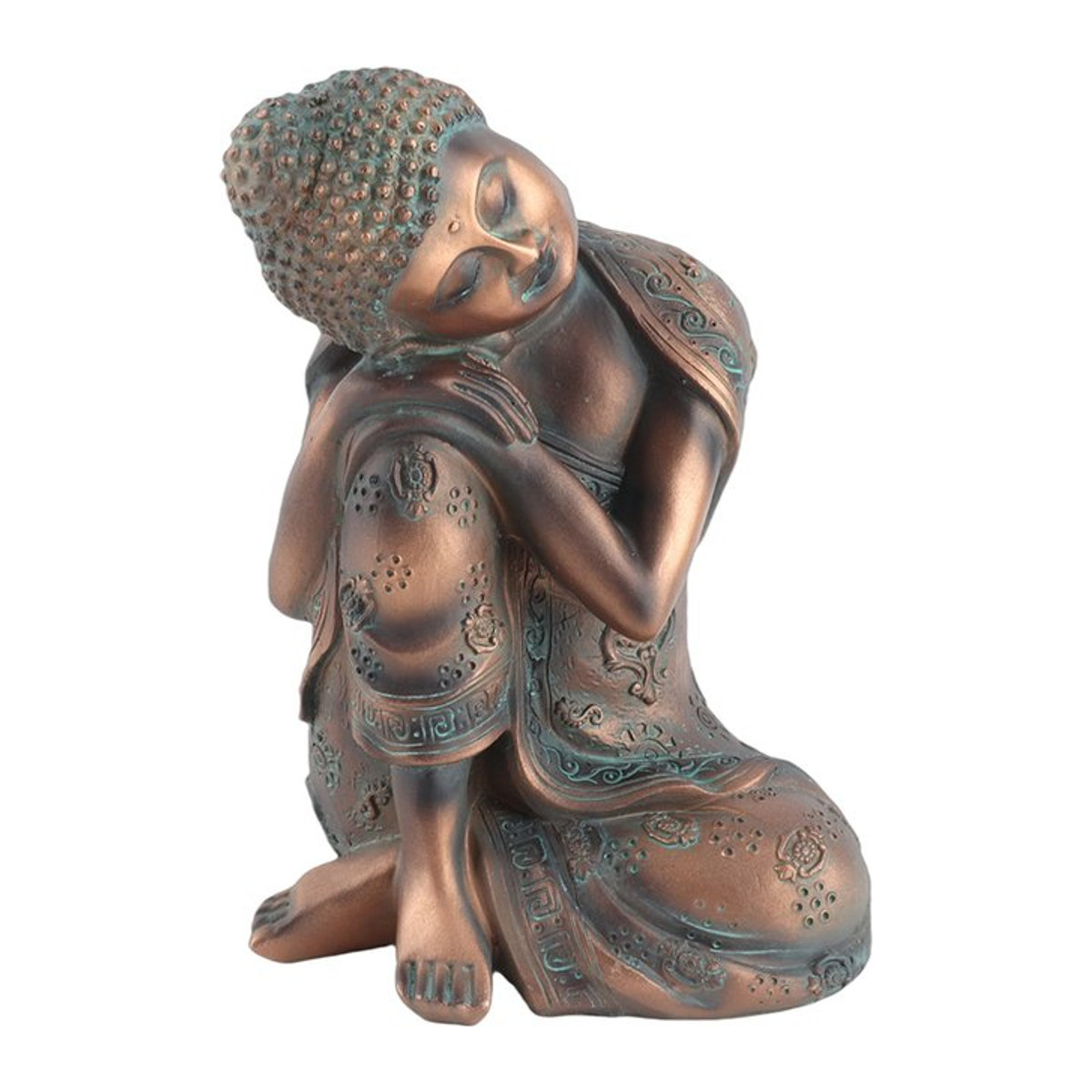 TOPINCN Buddha Statue im orientalischen Stil aus Kunstharz in Braun als dekoratives Ornament für dein Wohnzimmer oder Schlafzimmer - Bild 1