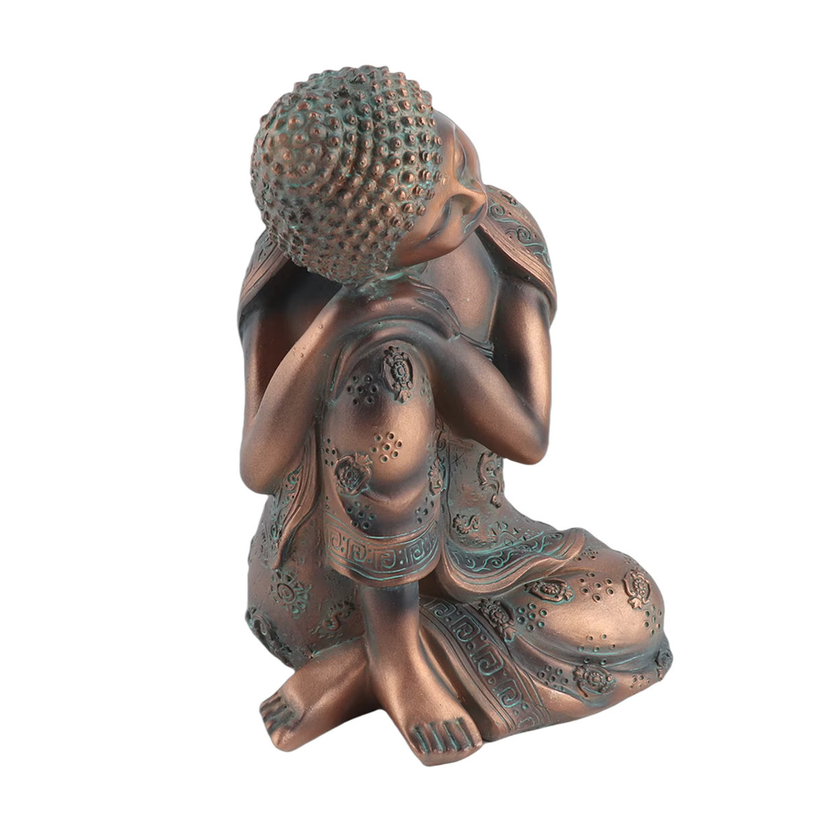 TOPINCN Buddha Statue im orientalischen Stil aus Kunstharz in Braun als dekoratives Ornament für dein Wohnzimmer oder Schlafzimmer - Bild 2