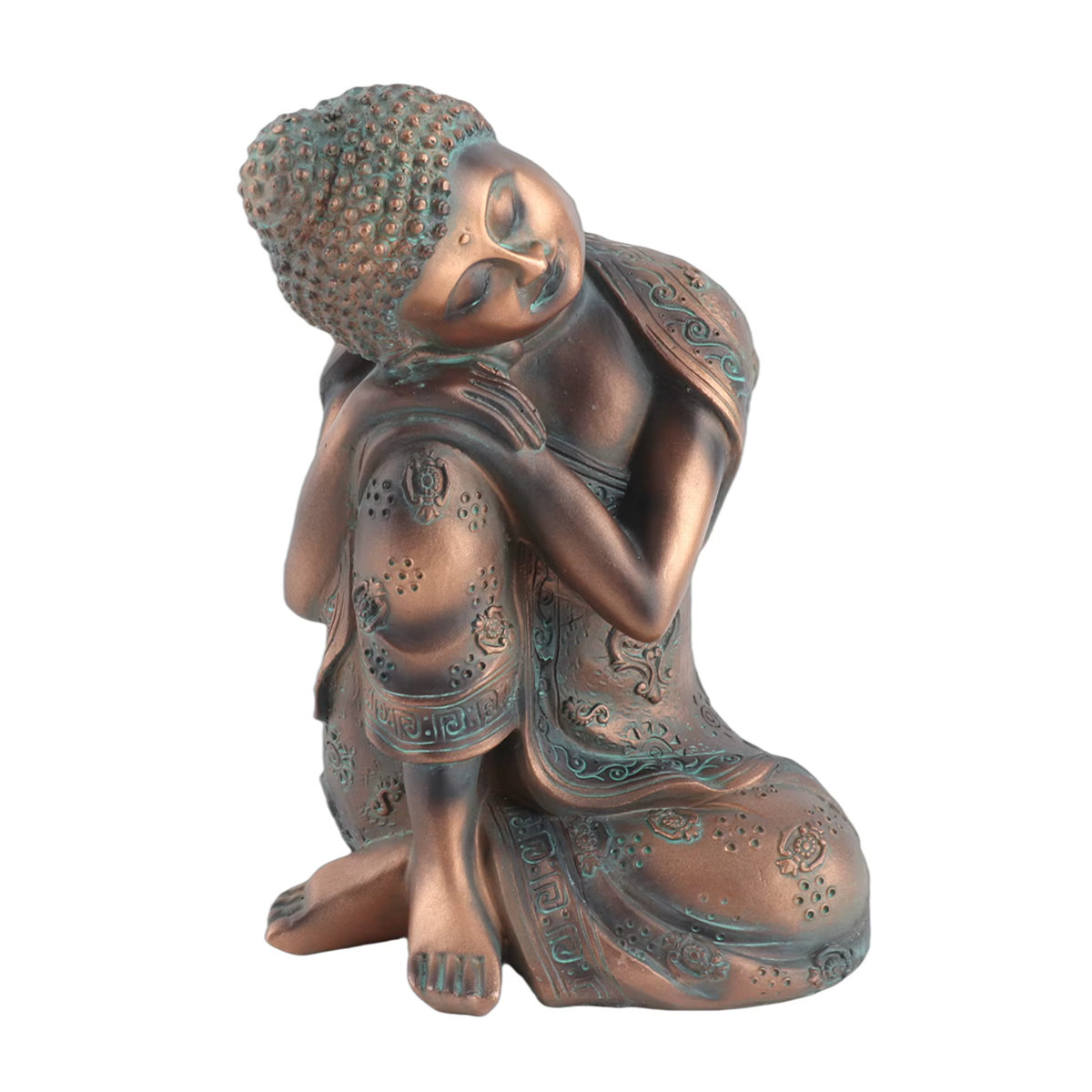 TOPINCN Buddha Statue im orientalischen Stil aus Kunstharz in Braun als dekoratives Ornament für dein Wohnzimmer oder Schlafzimmer - Bild 4