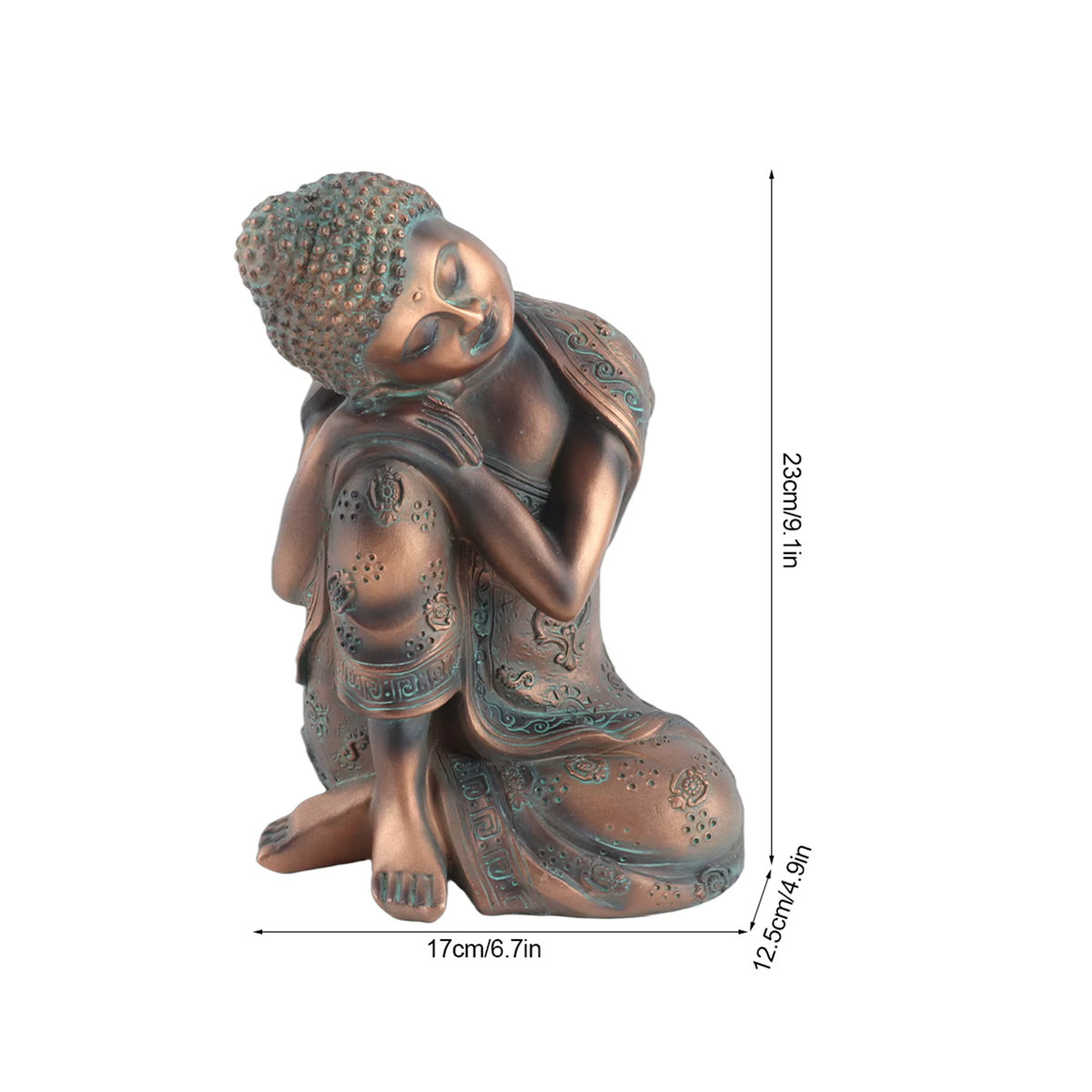 TOPINCN Buddha Statue im orientalischen Stil aus Kunstharz in Braun als dekoratives Ornament für dein Wohnzimmer oder Schlafzimmer - Bild 6