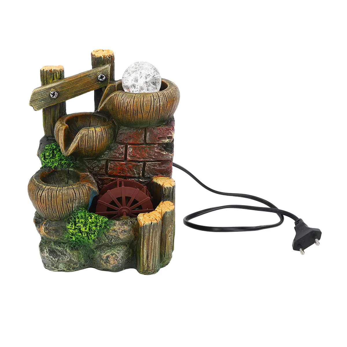TOPINCN Desktop-Brunnen aus Kunstharz mit LED-Beleuchtung und Kaskaden-Effekt in mehrfarbigem Design - Bild 5