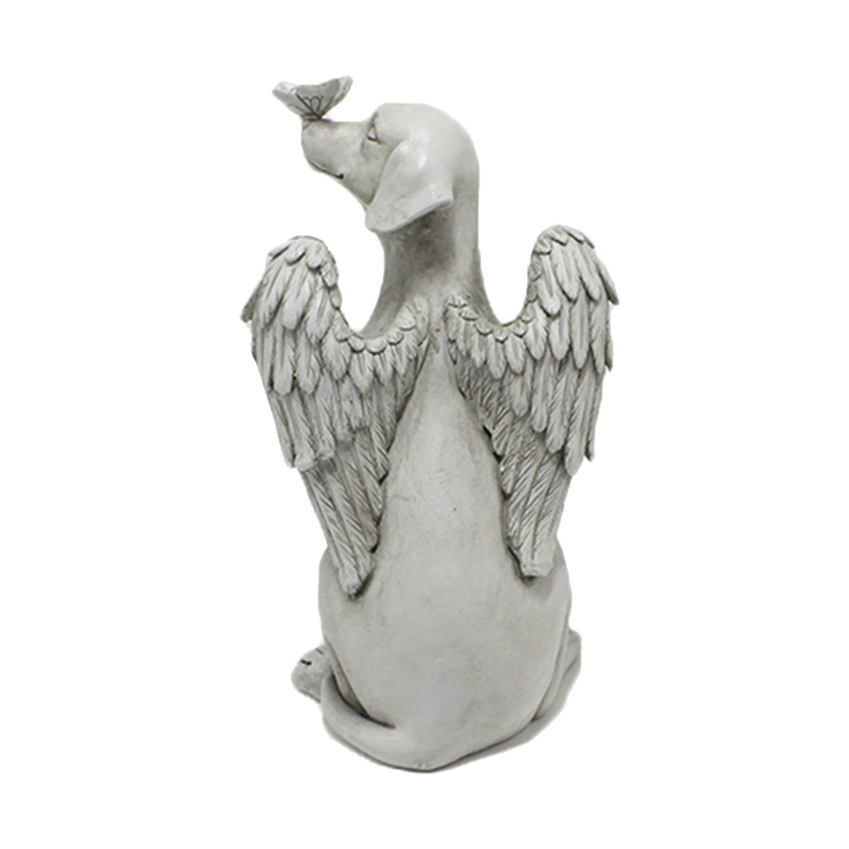 TOPINCN Engel Hund Gedenkstatue aus Kunstharz in Grau als dekoratives Haustier Denkmal für den Garten - Bild 4