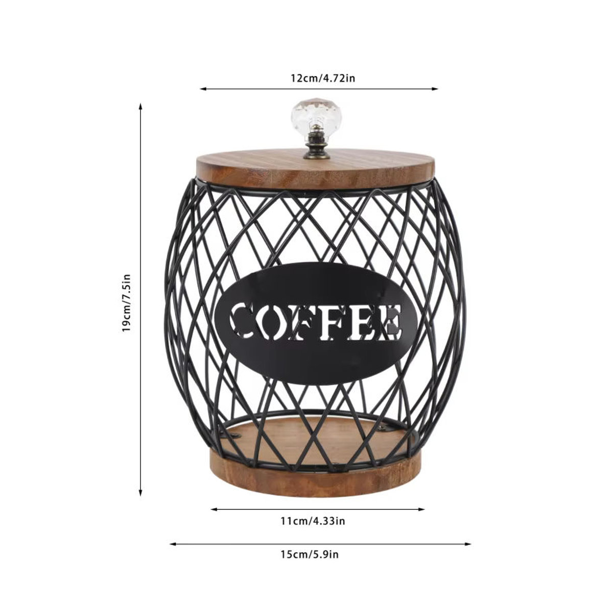 TOPINCN Kaffeekapsel-Box mit Holzsockel und Metall-Halterung in Gold und Mehrfarbig - Bild 5