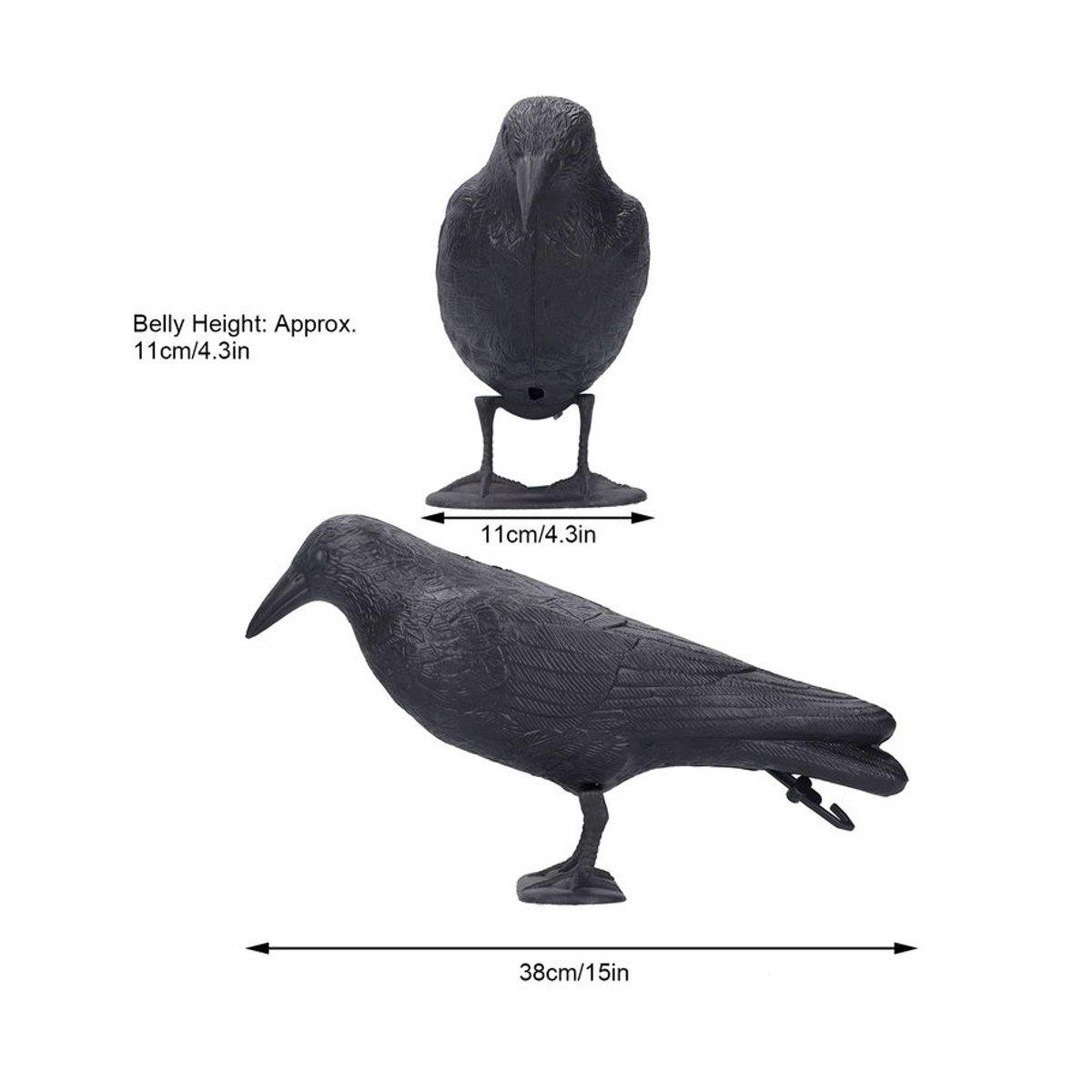 TOPINCN Krähe Decoy Simulation Kunststoff Krähe Statue als Jagdköder und Garten Dekoration - Bild 2